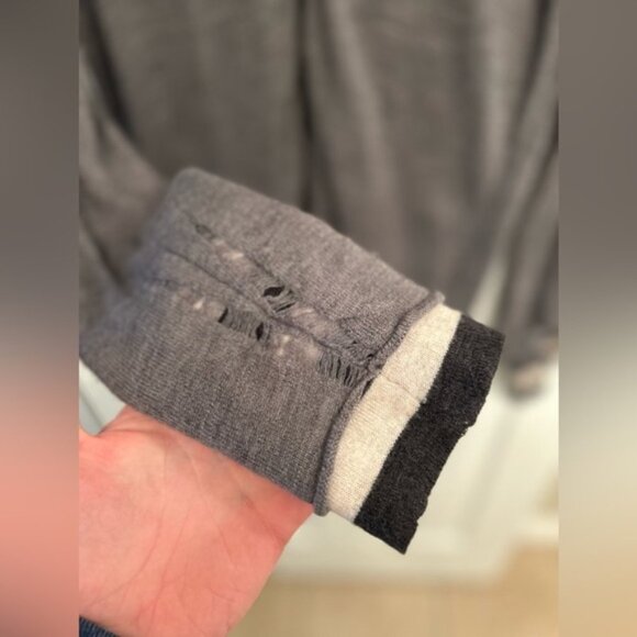 Nice Collective Layered Striped Distressed Cardigan - Picture 6 of 8